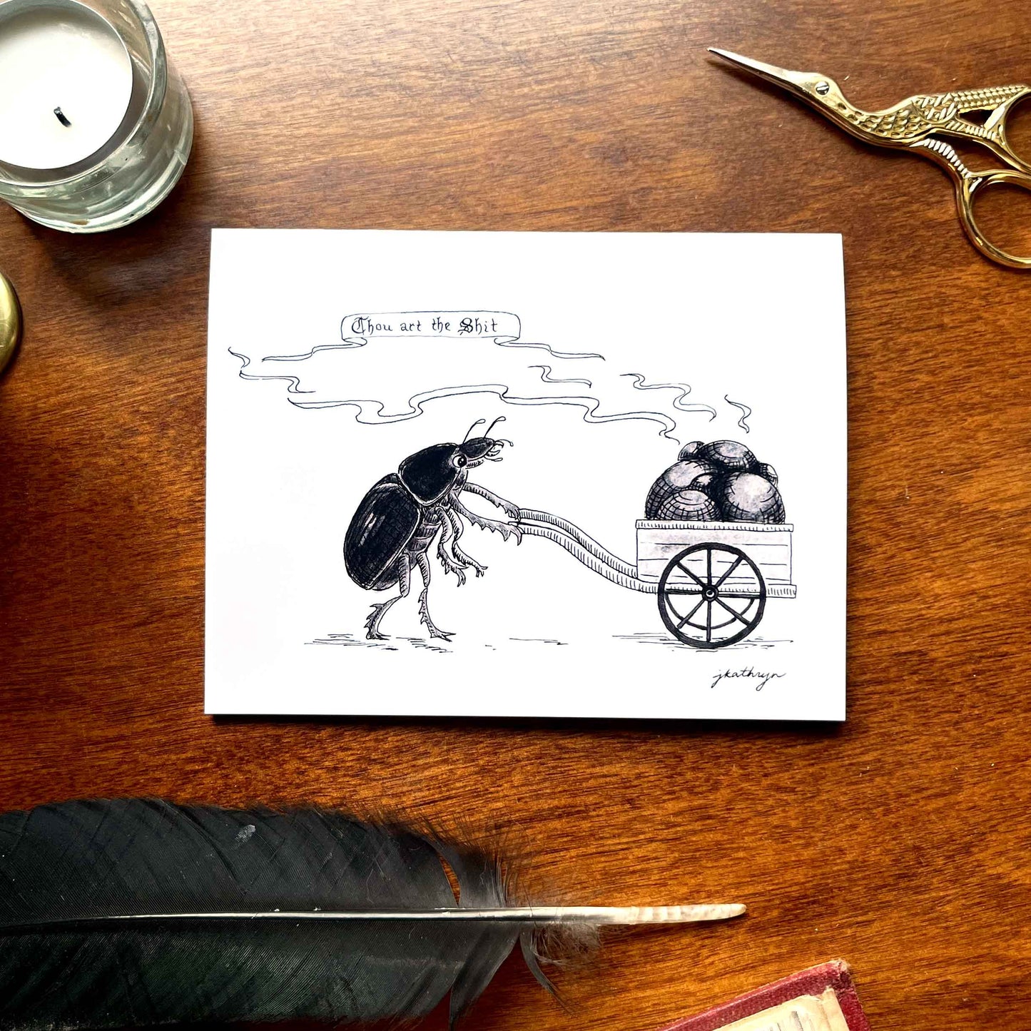 Dung Beetle Greeting Card